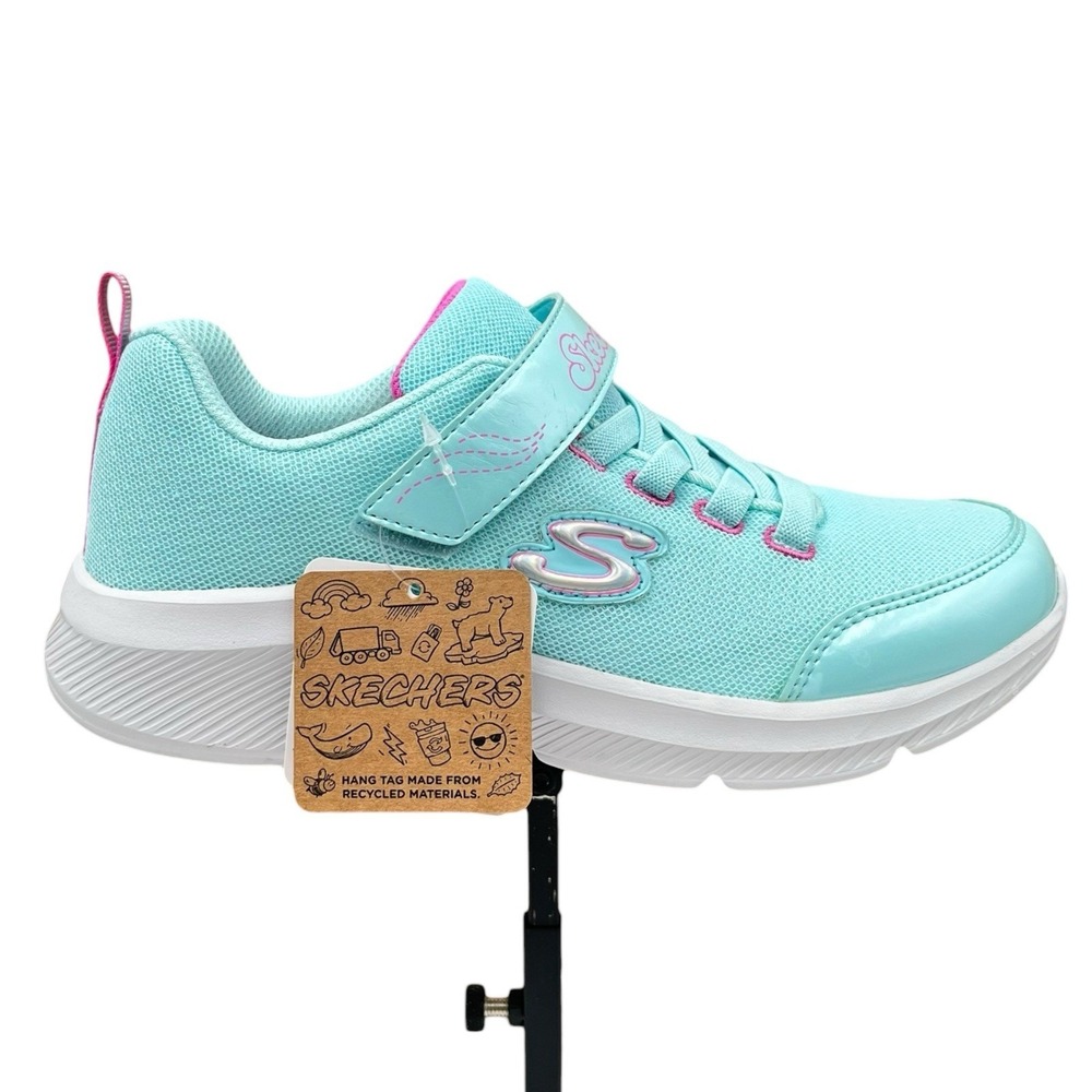 Skechers Sole Swifters Youth Big‎ Girls Athletic Slip-on Shoes Size 3 Aqua Pink